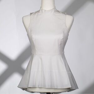 White House Black Market Peplum Top with Zipper Back, Size 6/Small (Never Worn)